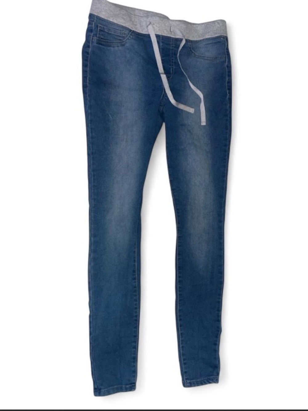 Women’s Blue Elastic-Waist Skinny Jeans